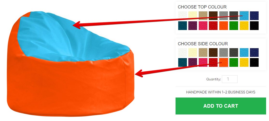 Showing how to design your own bean bag
