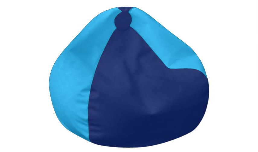 dark blue and light blue bean bag